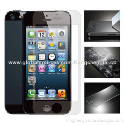 High-transparent Tempered-glass Screen Protector for iPhone 5/5S, 0.2mm Thickness, Anti-fingerprint